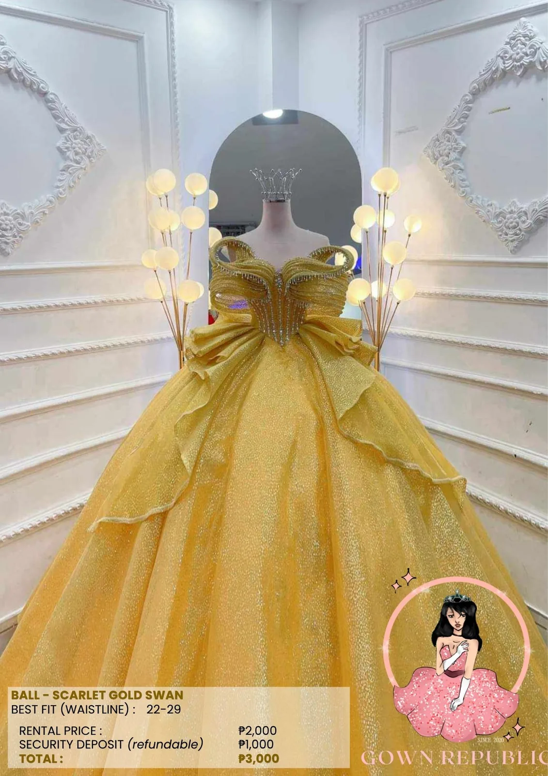 Ball Gowns: Yellow / Gold 302